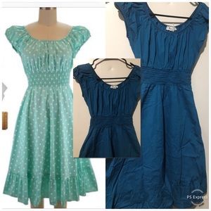 Blue off the shoulder lindy bop dress